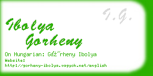 ibolya gorheny business card